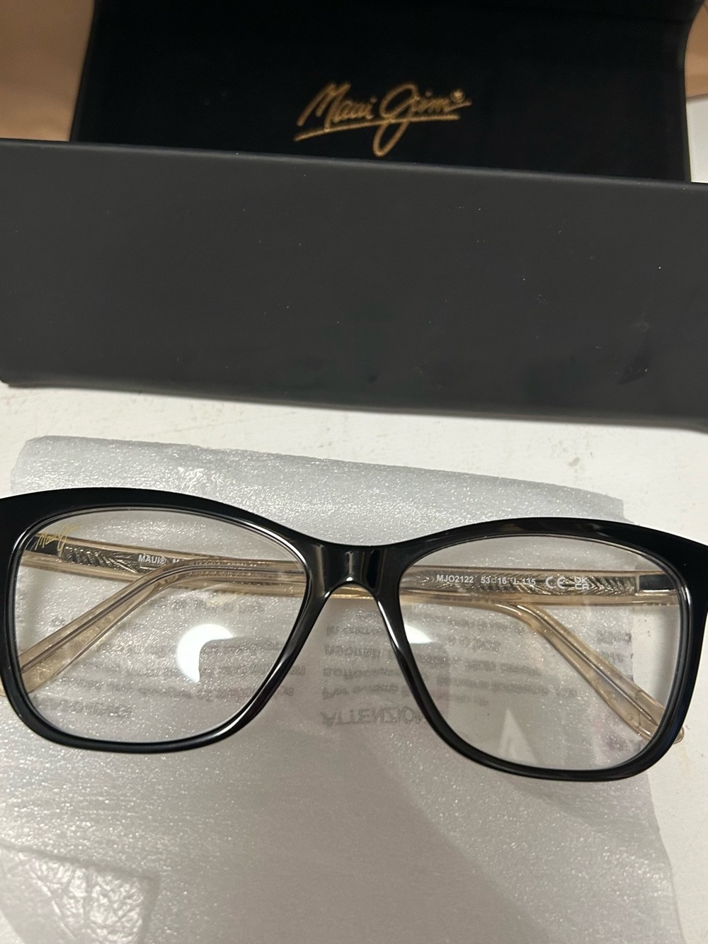 Maui Jim Black Frame Eyeglasses with Clear Lenses